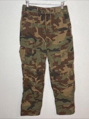 American Eagle Camo Relaxed Cargo Flex Rip Stop Pull On Pant Size Small NWT